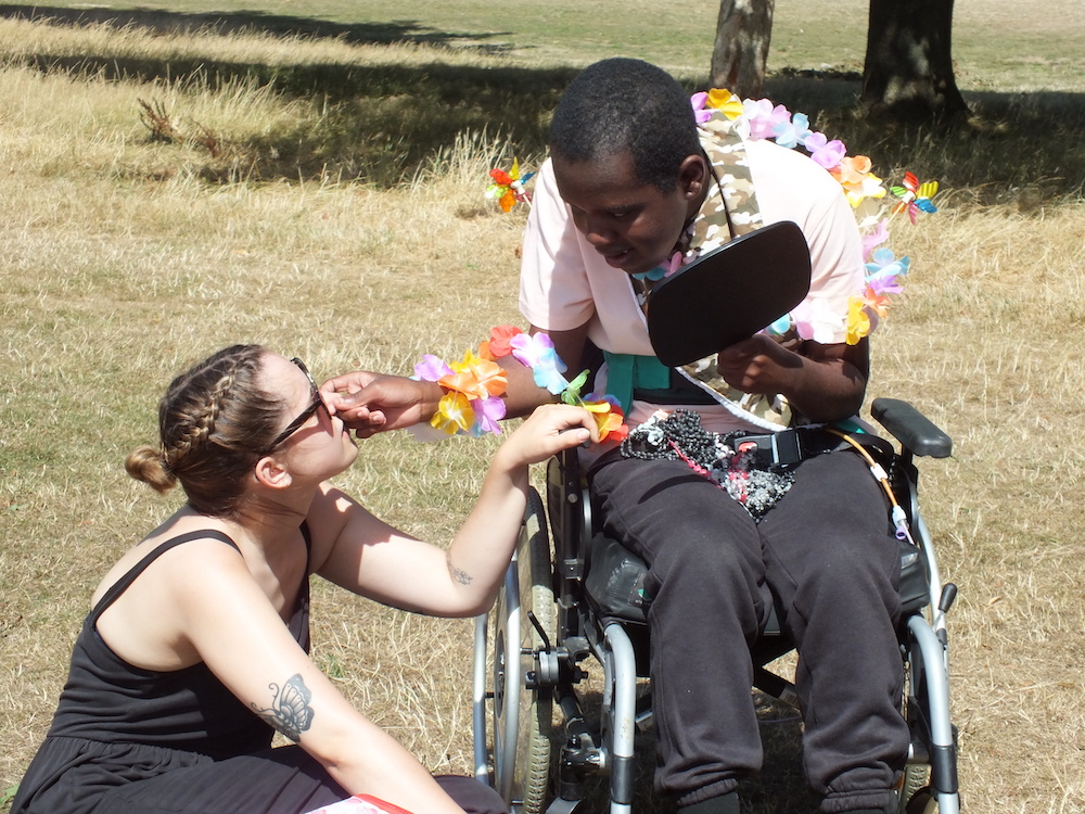 Emily and B enjoy the sun. Got your nose!