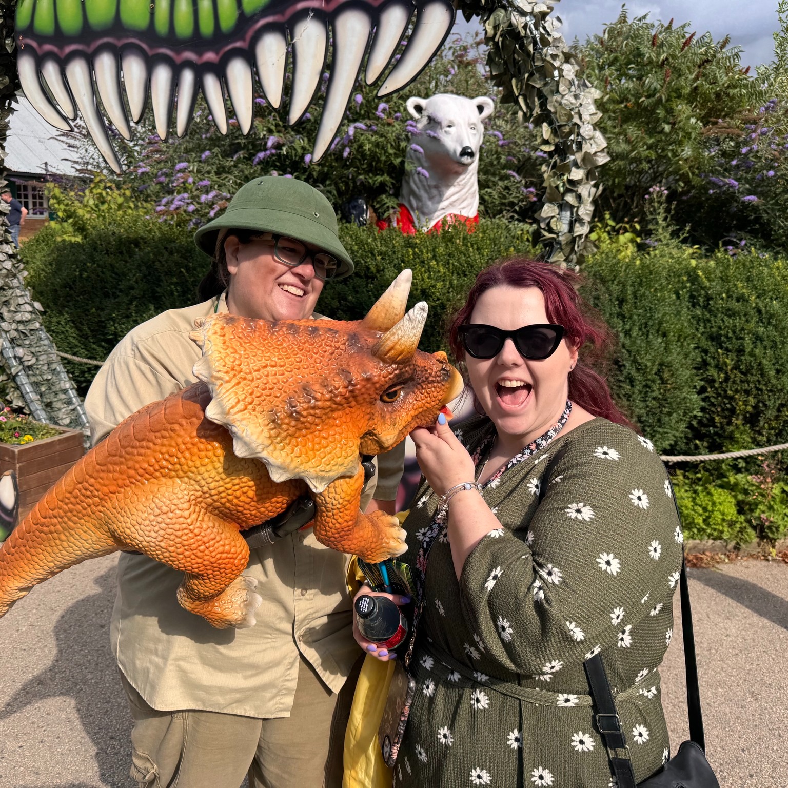 Maddie and a baby Triceratops