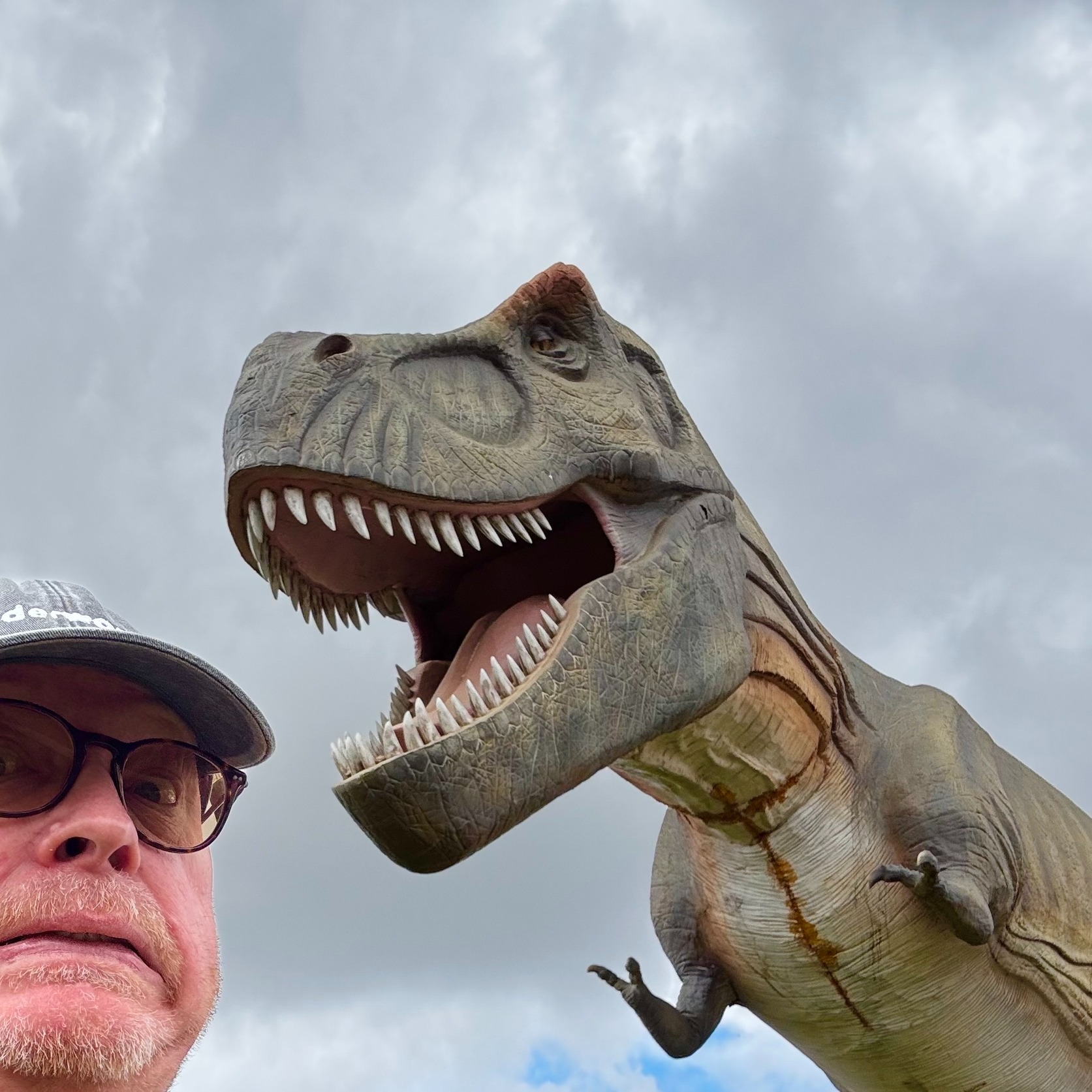 Neil had a much less meetup with a T-Rex...